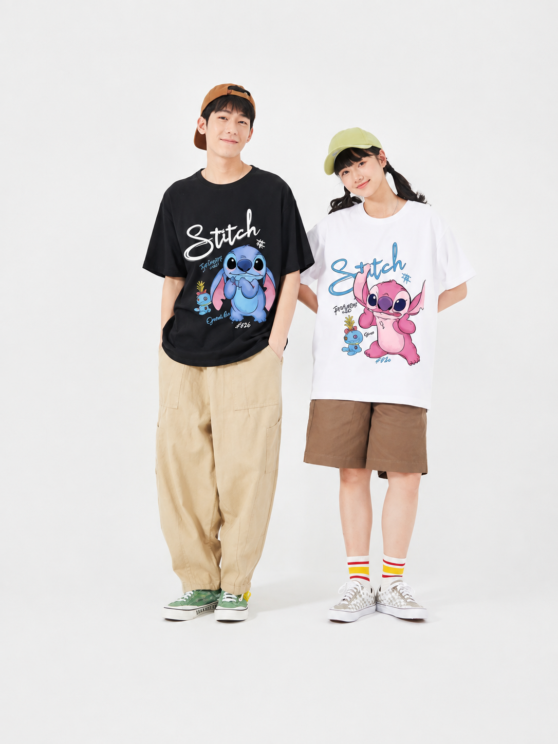 T-shirt Couple Stitch et Angel