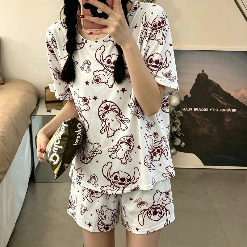 Pyjama Femme Stitch Rouge