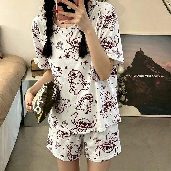 Pyjama Femme Stitch Rouge