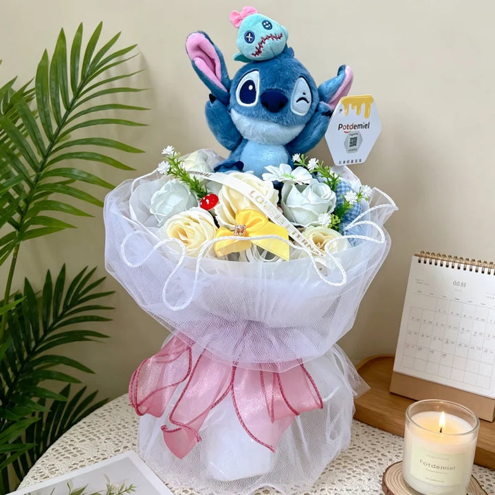 Bouquet Peluche Stitch et Scrump