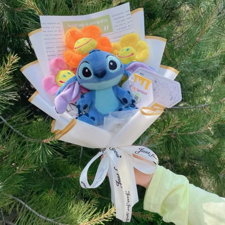 Bouquet Peluche Stitch Fleurs