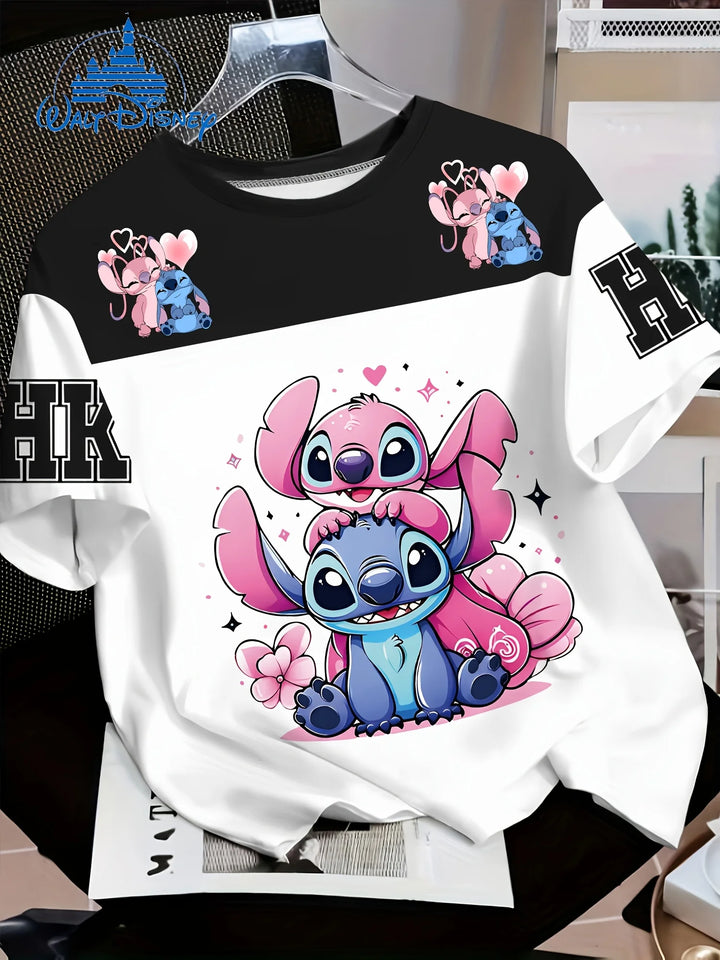 T-shirt Couple Stitch et Angel Oversize