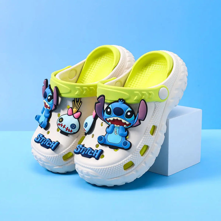 Chausson Crocs Enfant Stitch Jaune et Blanc