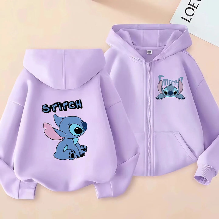 Gilet à Capuche Enfant Stitch Violet